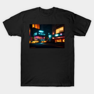 Tokyo City Street View With Neon signs / Tokyo, Japan T-Shirt